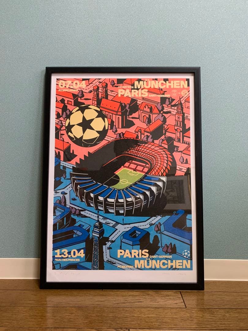 額付【日本未入荷ポスター】PSG vsバイエルンミュンヘン欧州CL2020-21
