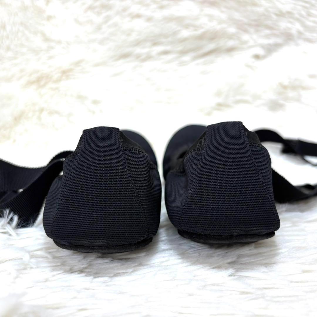 【新品同様】ディオール 　ロゴデザイン　リボン バレエ シューズ ブラック