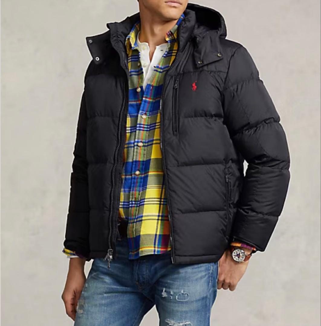 ポロラルフローレン ダウンジャケット ポニー フード 近年モデル ブラック S