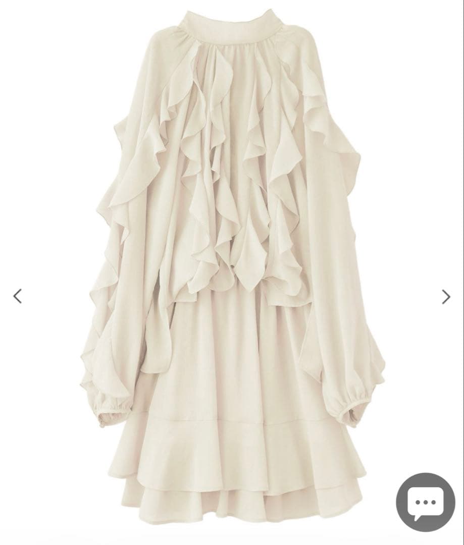 今期新作　岡崎紗絵さんコラボカスケードボウタイフリルミニワンピース