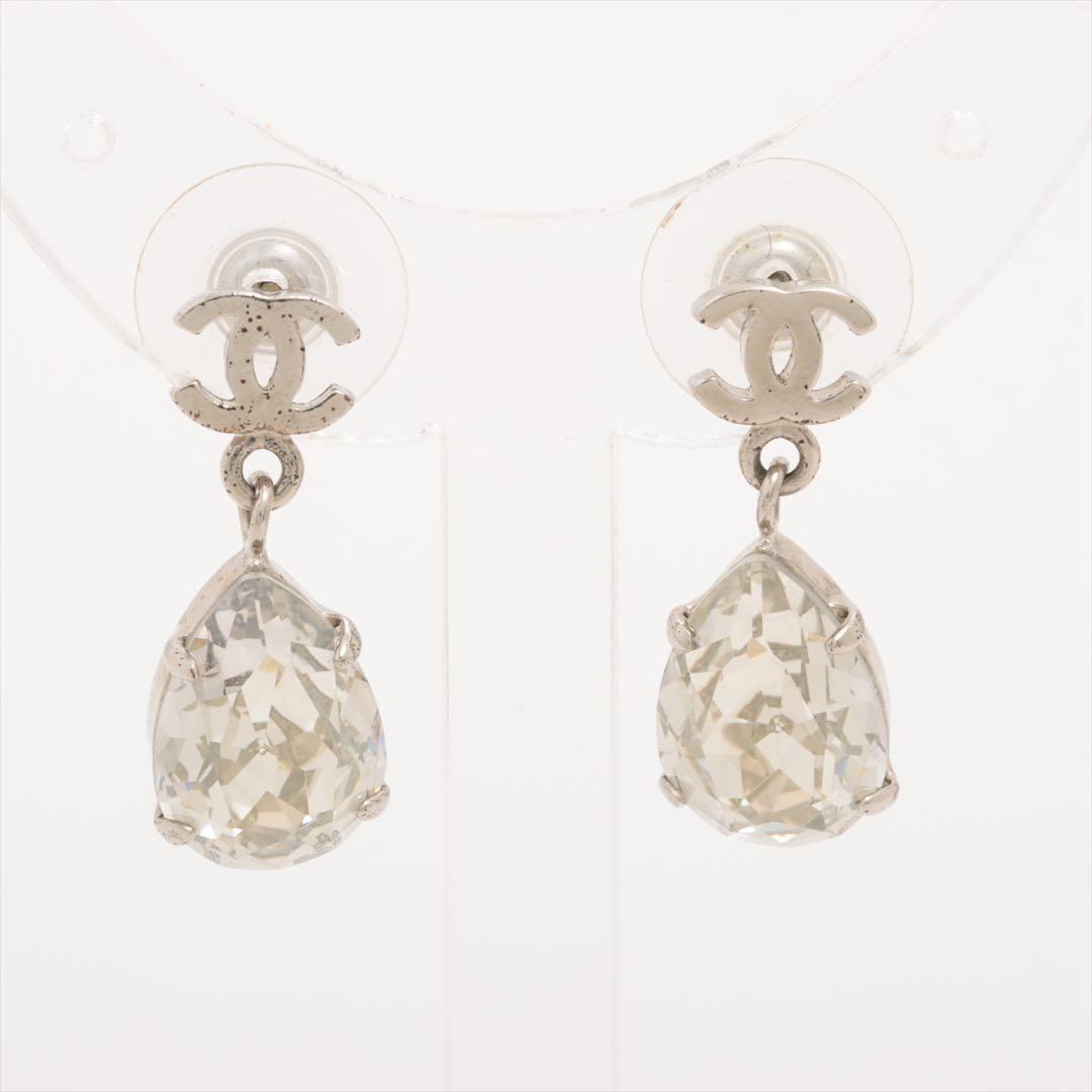 鑑定済✨CHANEL シャネル　ティアドロップピアスシルバー両耳ココマーク