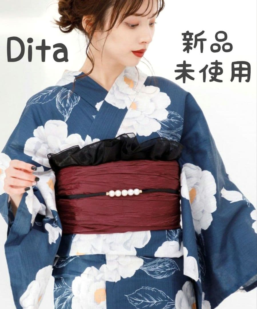 ♡Dita♡ 2025浴衣5点セット【涼風の藍紺牡丹】新品未使用