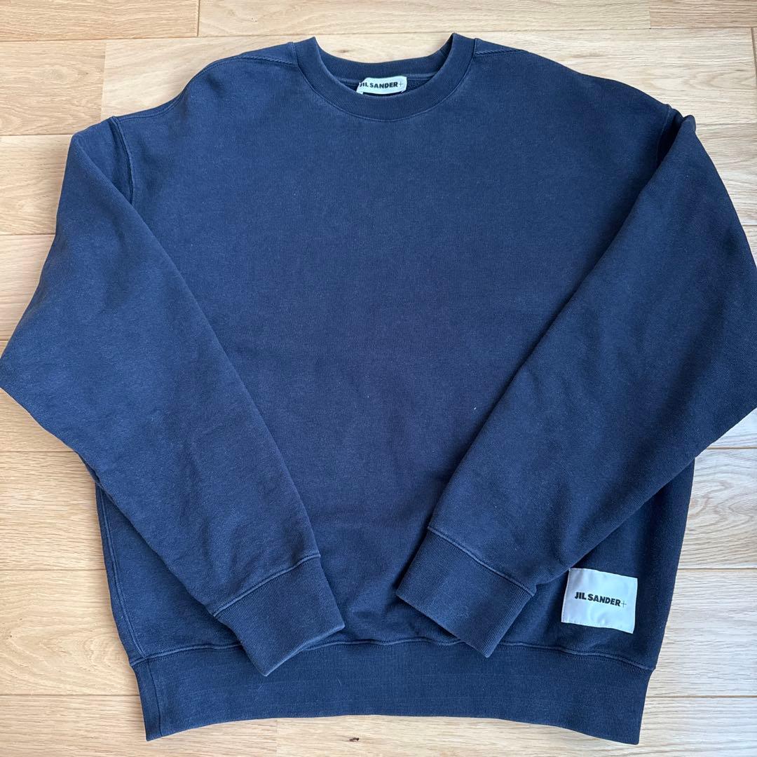 【定番BOXシルエット】JIL SANDER+ ネイビー クルーネックスウェット