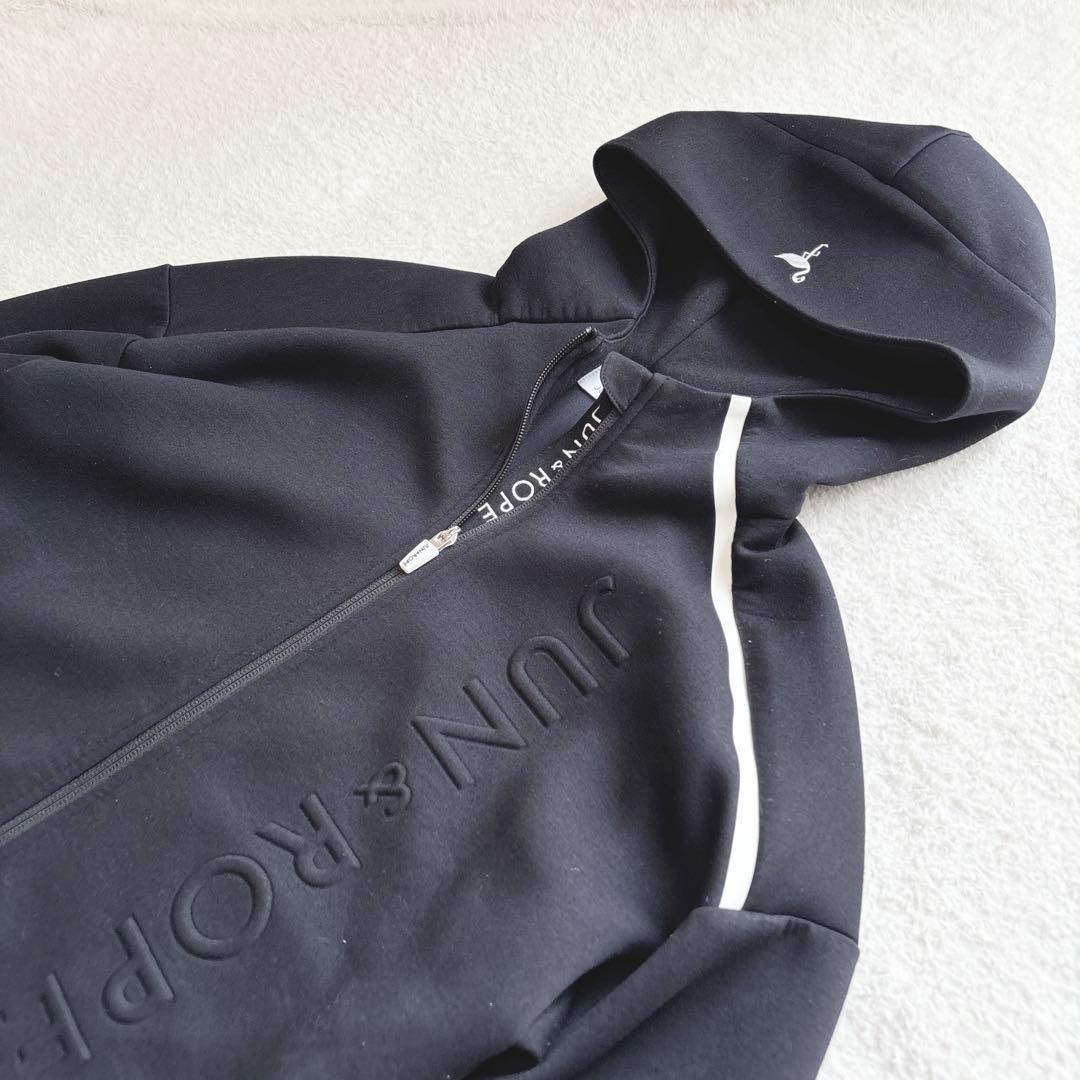 ジュン アンド ロペ エンボスロゴ フーディージップ長袖ブルゾン ゴルフウェア