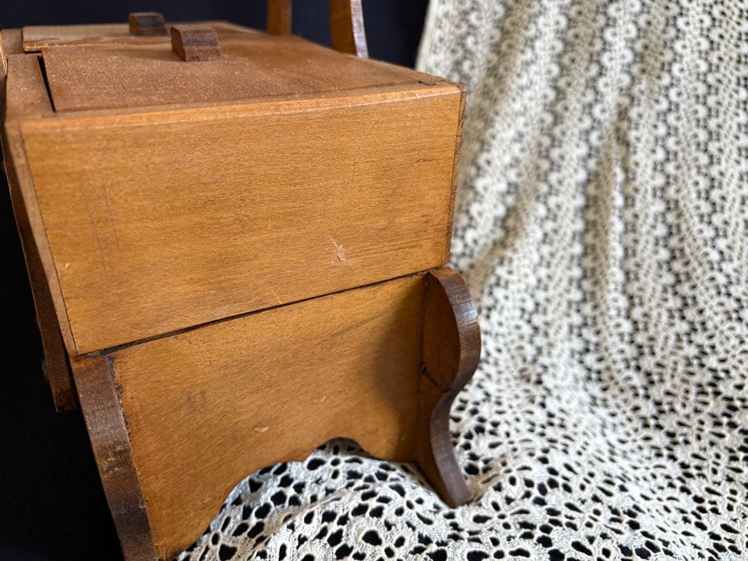 おままごと 木製ソーイングボックス お裁縫箱 フランスアンティーク