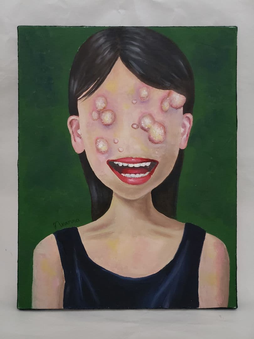 なかがわ寛奈 アクリル 「仮面と鬱憤」