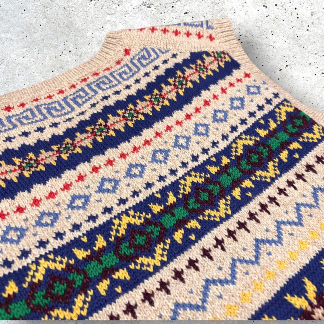 ポロラルフローレン フェアアイル タイガー 刺繍 ワッペンニットベスト SP