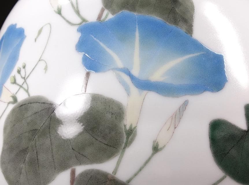 釉描色絵西洋朝顔文壷 高さ37cm 大壺 【堀内淳吾】秀逸作