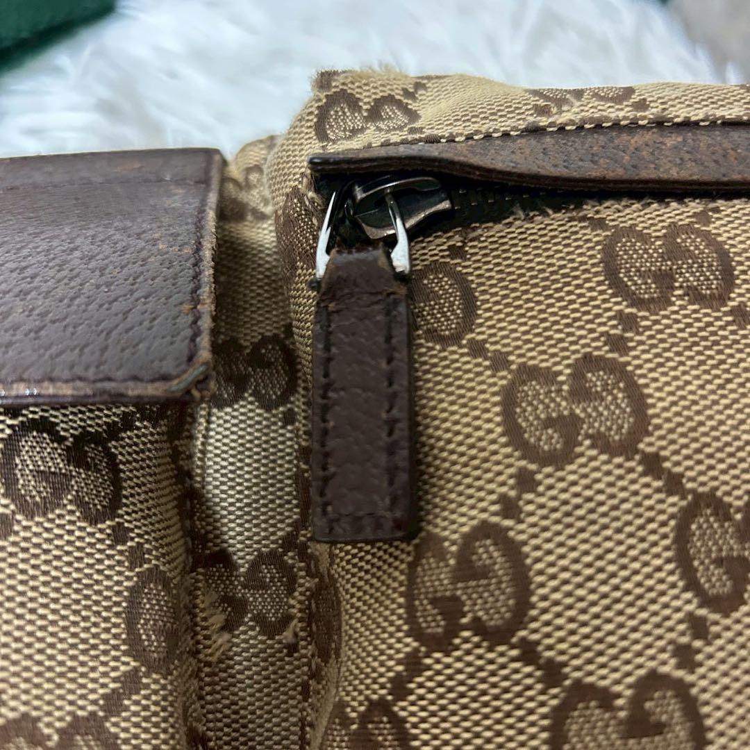 GUCCI グッチ GGキャンバス シェリーライン ボディバッグ ベージュ