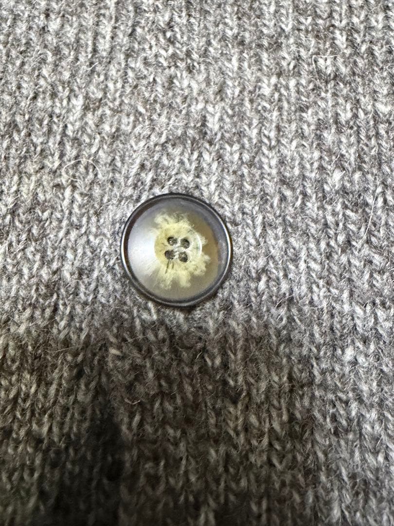 JAMIESON'S スコットランド製　グレー 襟付きカーディガン L