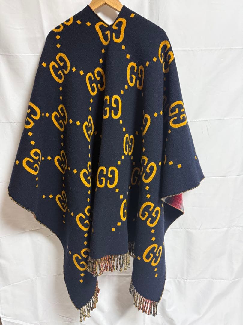 GUCCI GGロゴ チェック柄 ポンチョ
