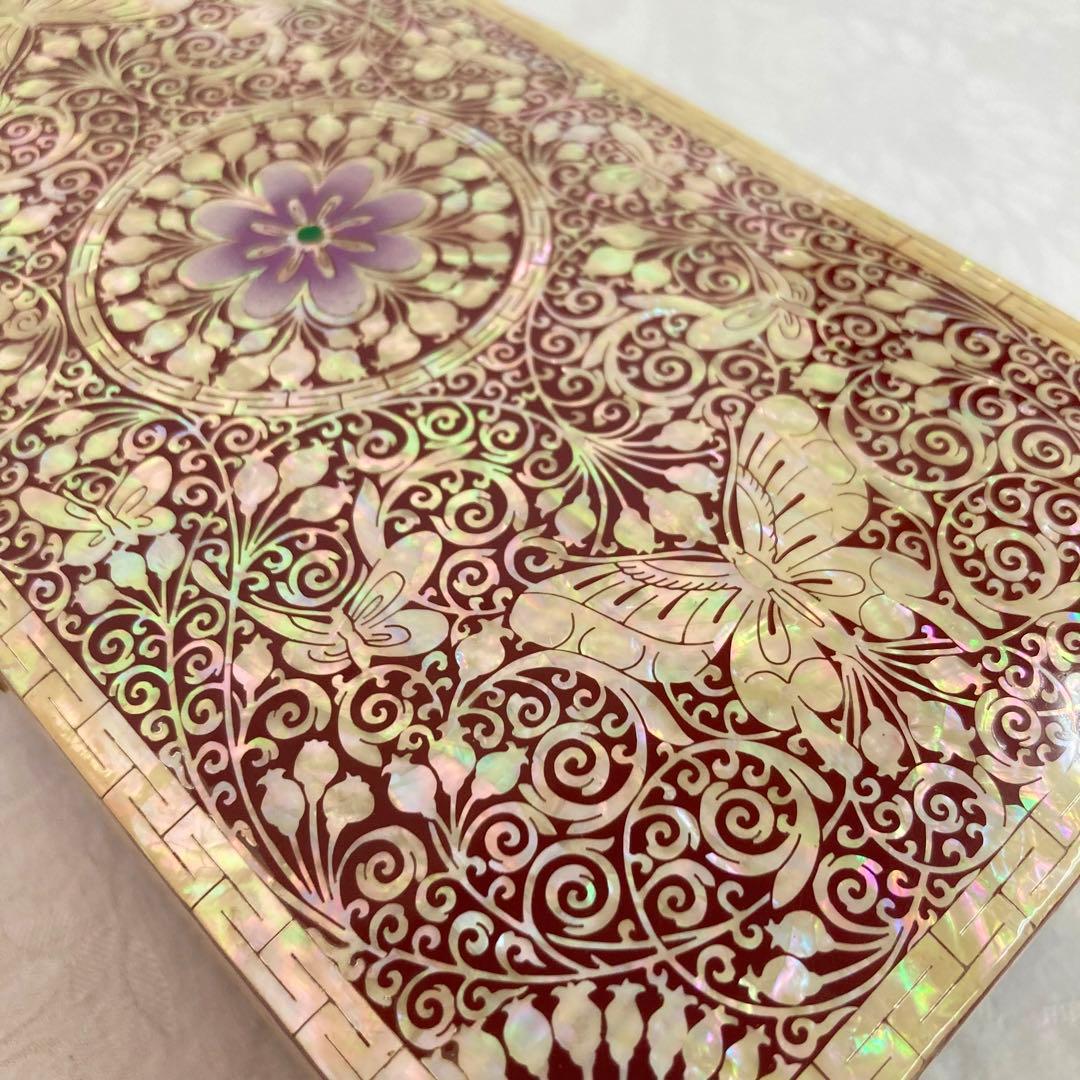 美品　伝統工芸品　螺鈿細工　蝶々　ジュエリーボックス　宝石箱　小物入れ