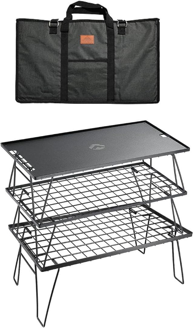 キャンピングムーン アウトドア フィールドラックセット 黒 230B-3TM