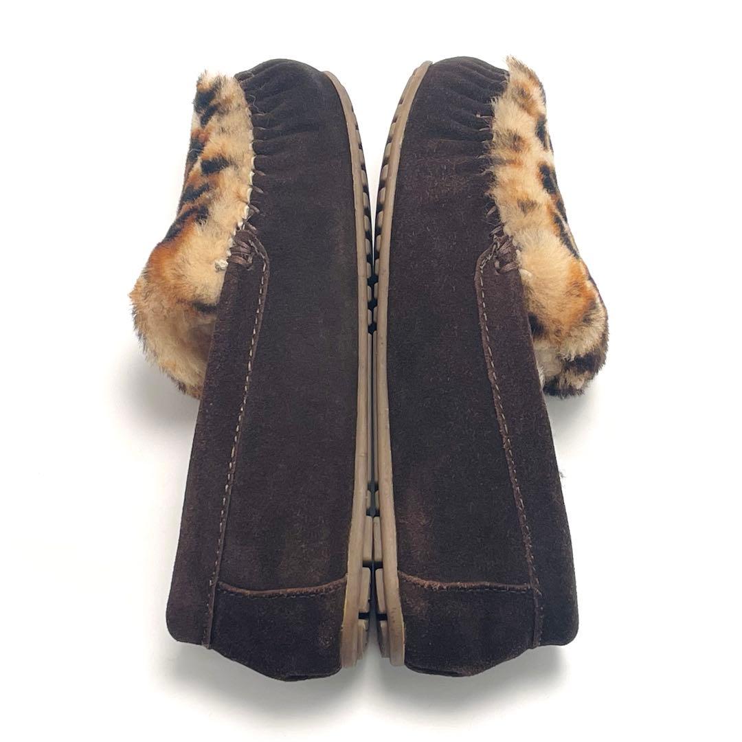 最終価格 別注 EMU エミュ レオパード ファー モカシン スリッポン