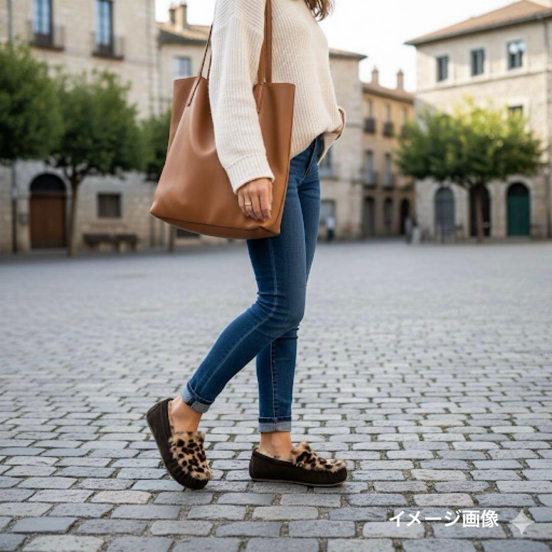 最終価格 別注 EMU エミュ レオパード ファー モカシン スリッポン