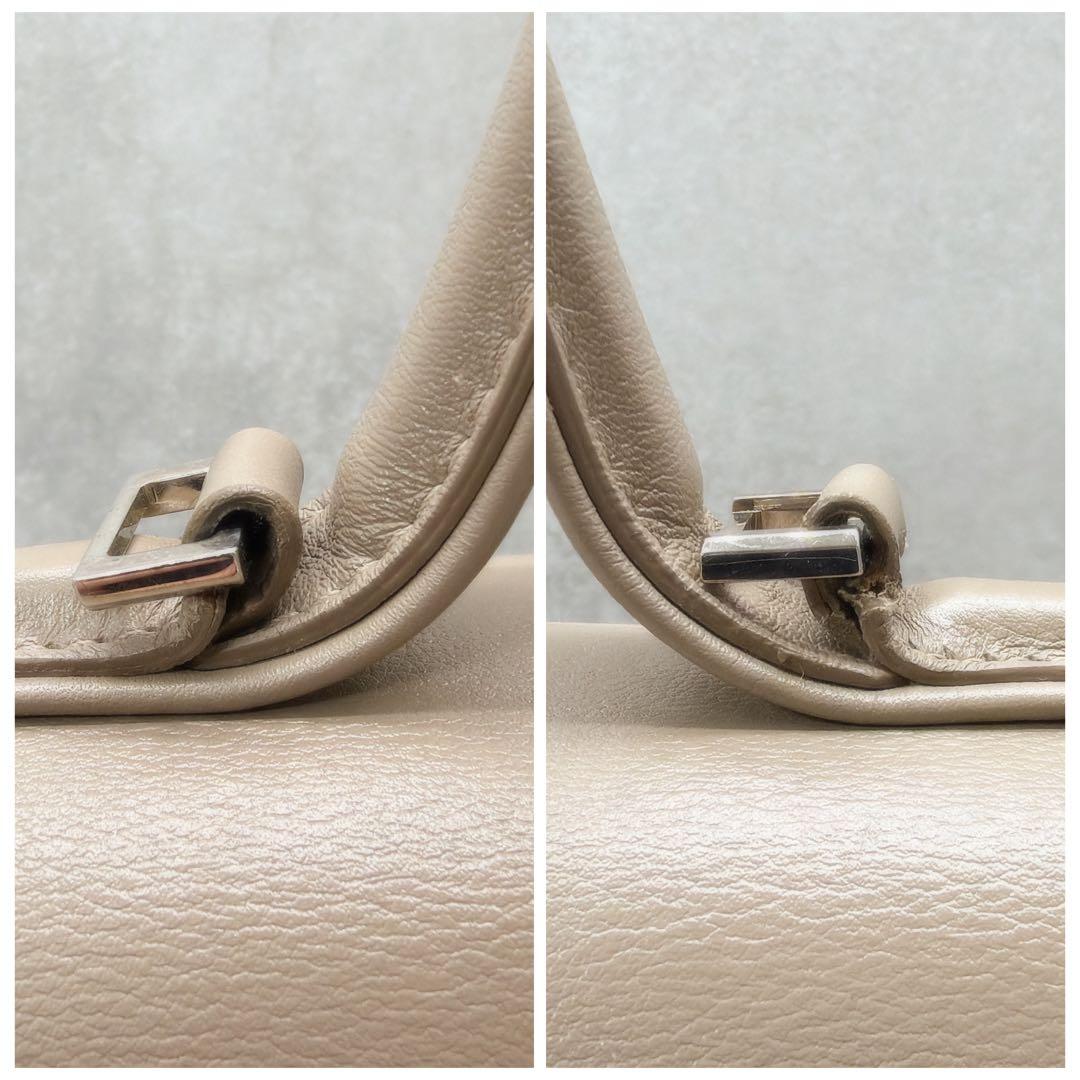 【希少美品】DELVAUX タンペート MM ベージュ フラップ式ハンドバッグ