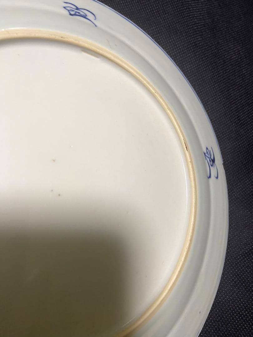 中国古美術 清の乾隆時代 青花　人物庭園　中皿　染付