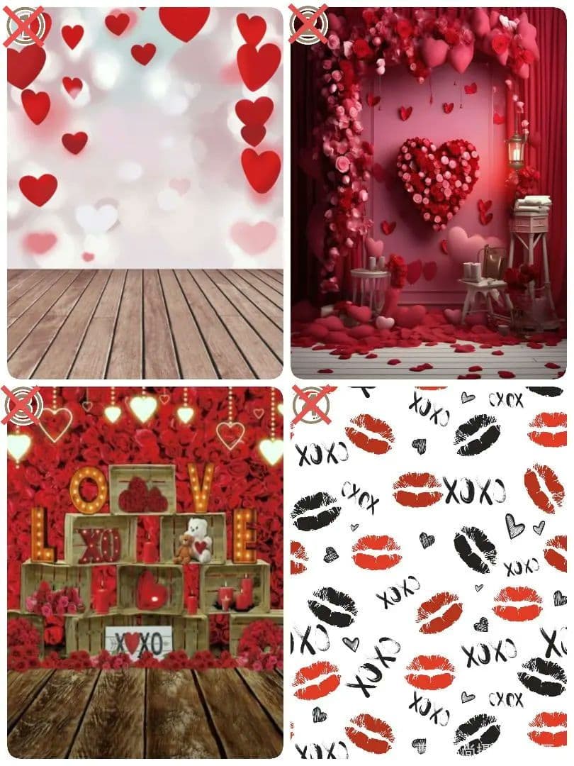 背景布【ハートO】サンプル　ペット撮影用フォトブース　バレンタインデー　縦長