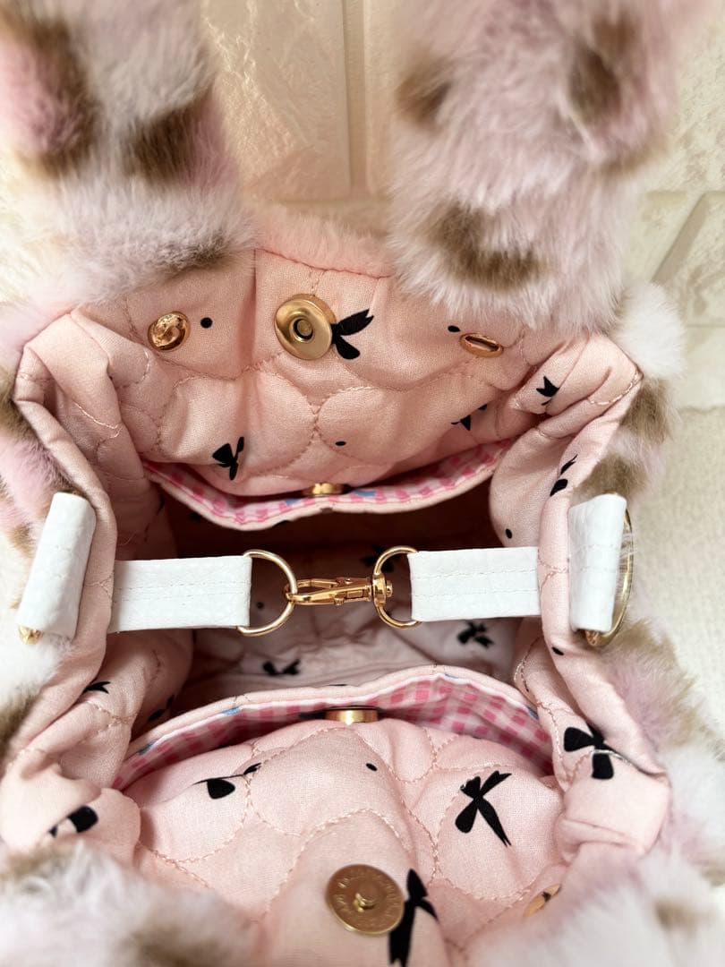 ね*】様 コヤンイサムチョン　ファーバッグ　ルミちゃん　ヒョウ柄ピンク　うさちゃ