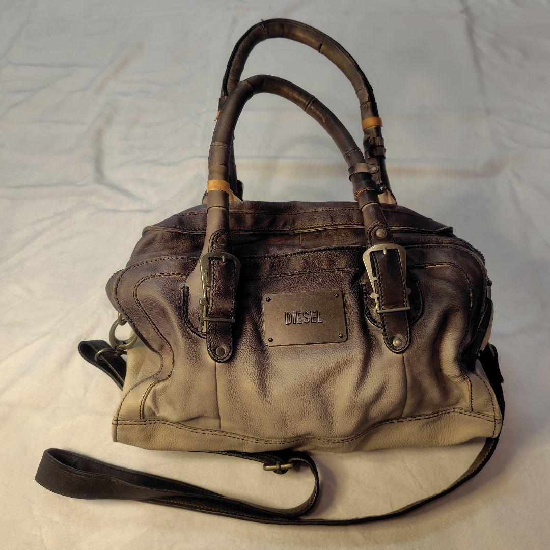 【希少】DIESEL レザーショルダーバッグ グラデーションデザイン
