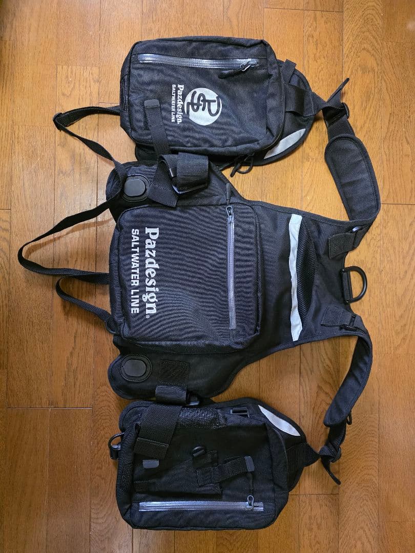 Pazdesign Saltwater Line フィッシングベスト ブラック