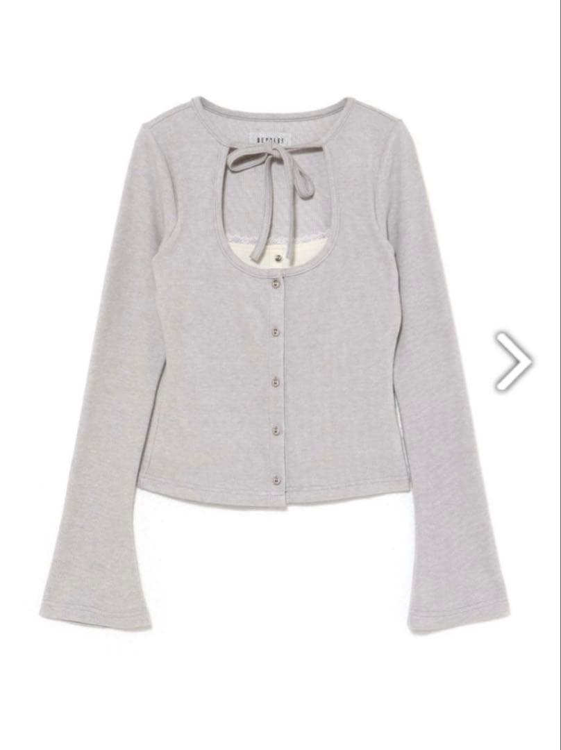 bubbles レイヤードリブトップス グレー