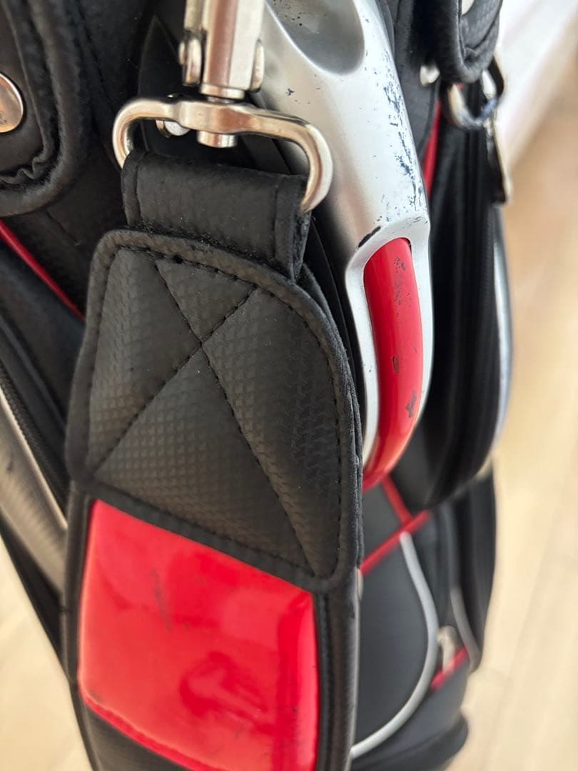 やっさん　le coq sportif キャディバッグ ブラック レッド