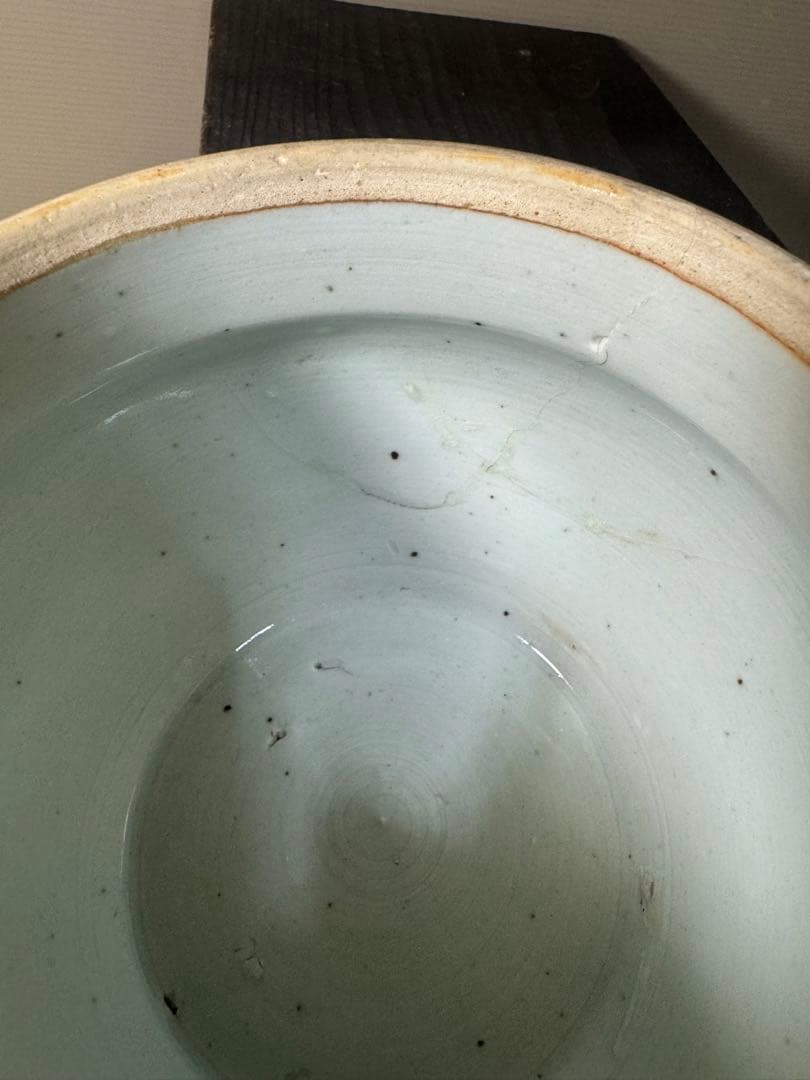 2638 時代物　染付花文水指　蓋物