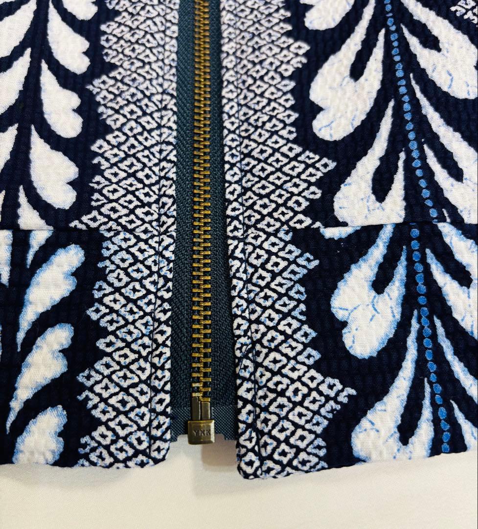 浴衣リメイク92番　有松鳴海絞り一重スカジャン風