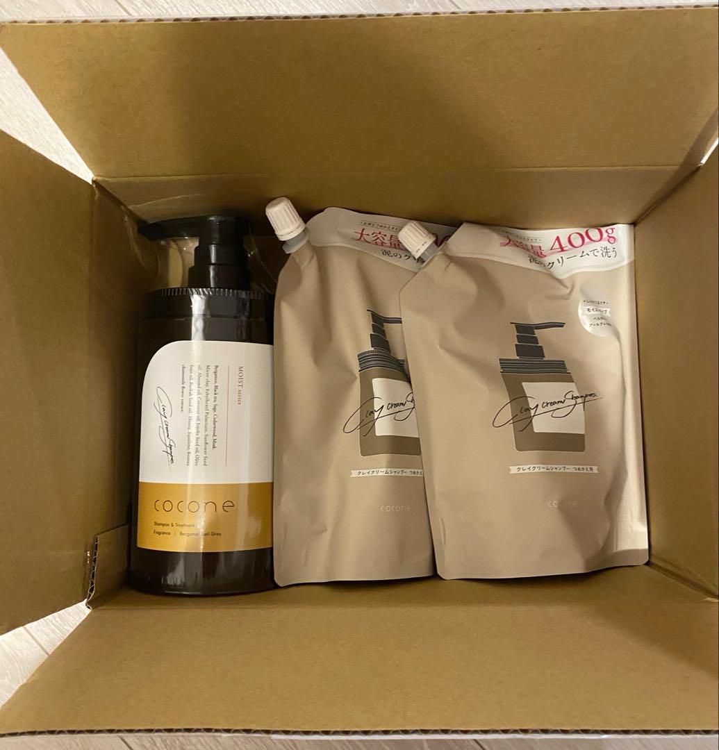 新品未使用 cocone クレイクリームシャンプー モイストボトル詰め替え2個