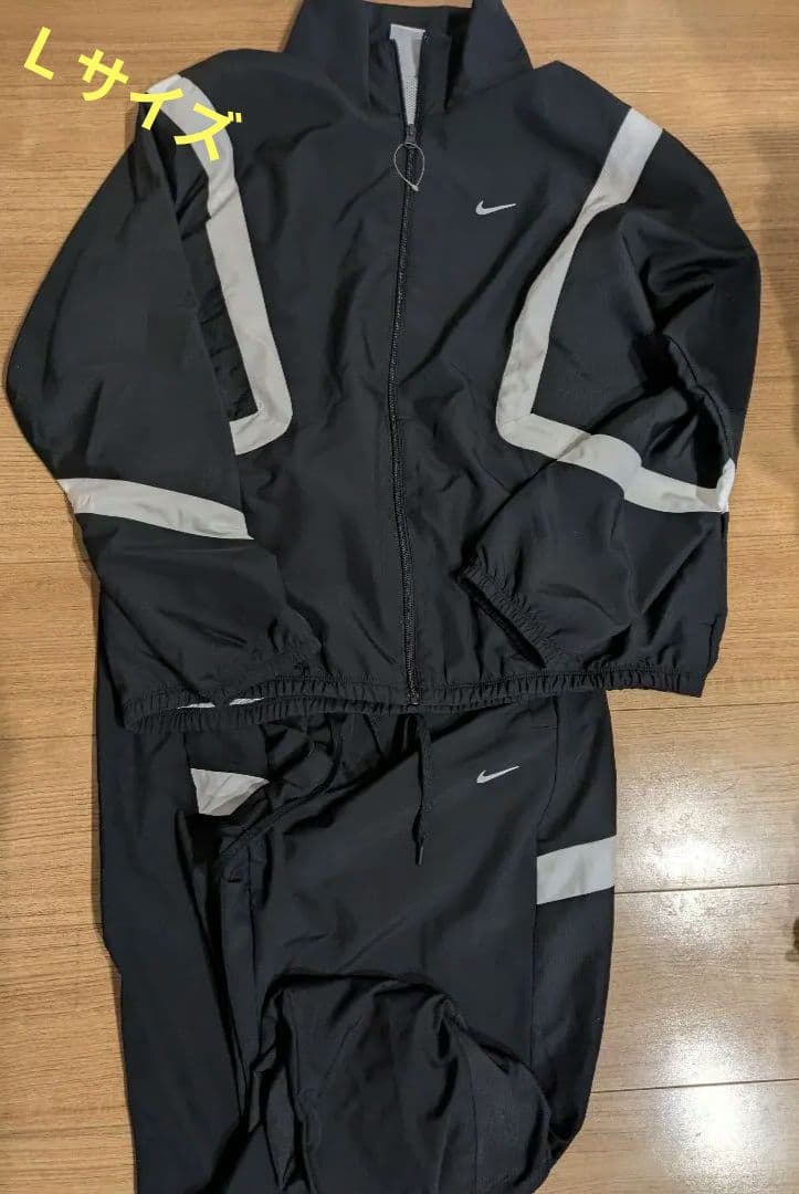 ナイキ ウーブン 上下 ナイロンジャケット パンツ L 黒 ブラック