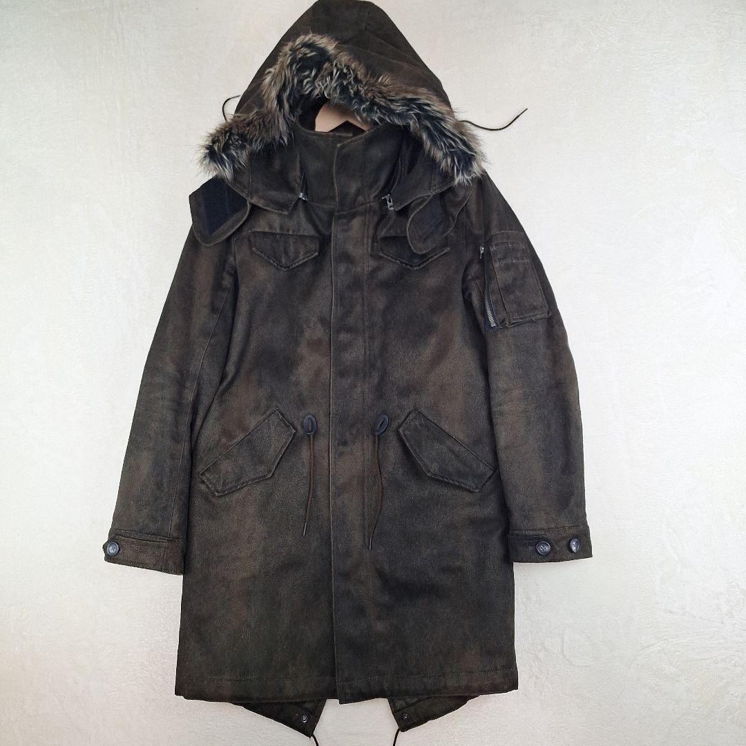 美品✨トルネードマート　モッズコート　スウェード調　ディープグリーン　L