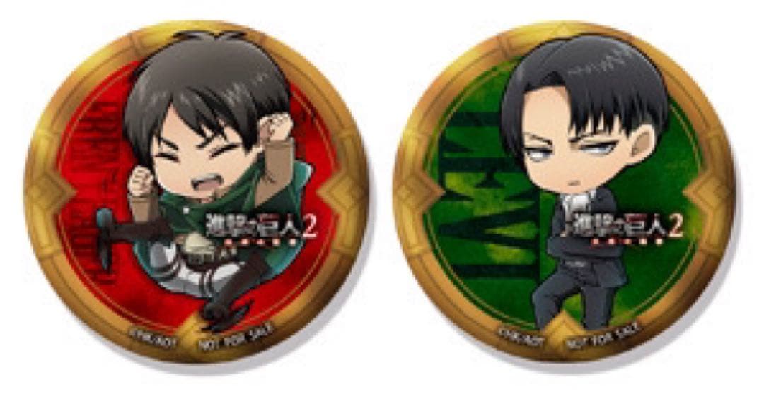 進撃の巨人2 未来の座標　缶バッジセット 店舗特典 エレン リヴァイ レア