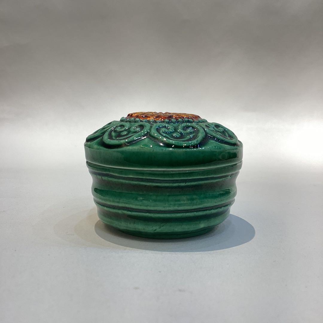 交趾　竹節香合　中村翠嵐作