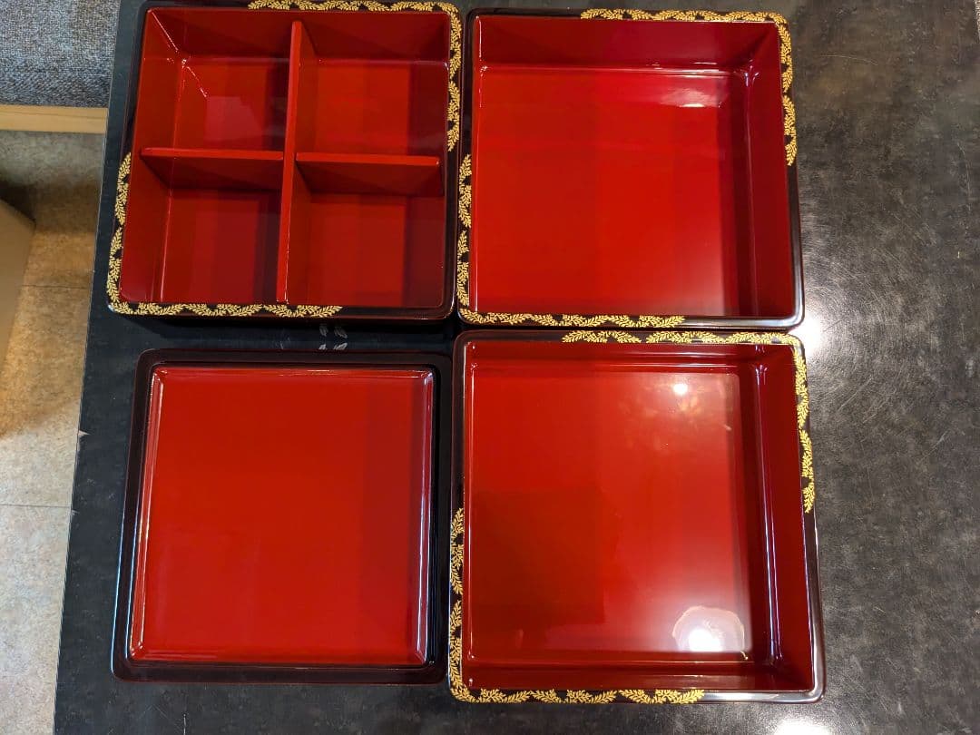 m*o様 川連漆器 重箱 3段 天然木 伝統工芸品