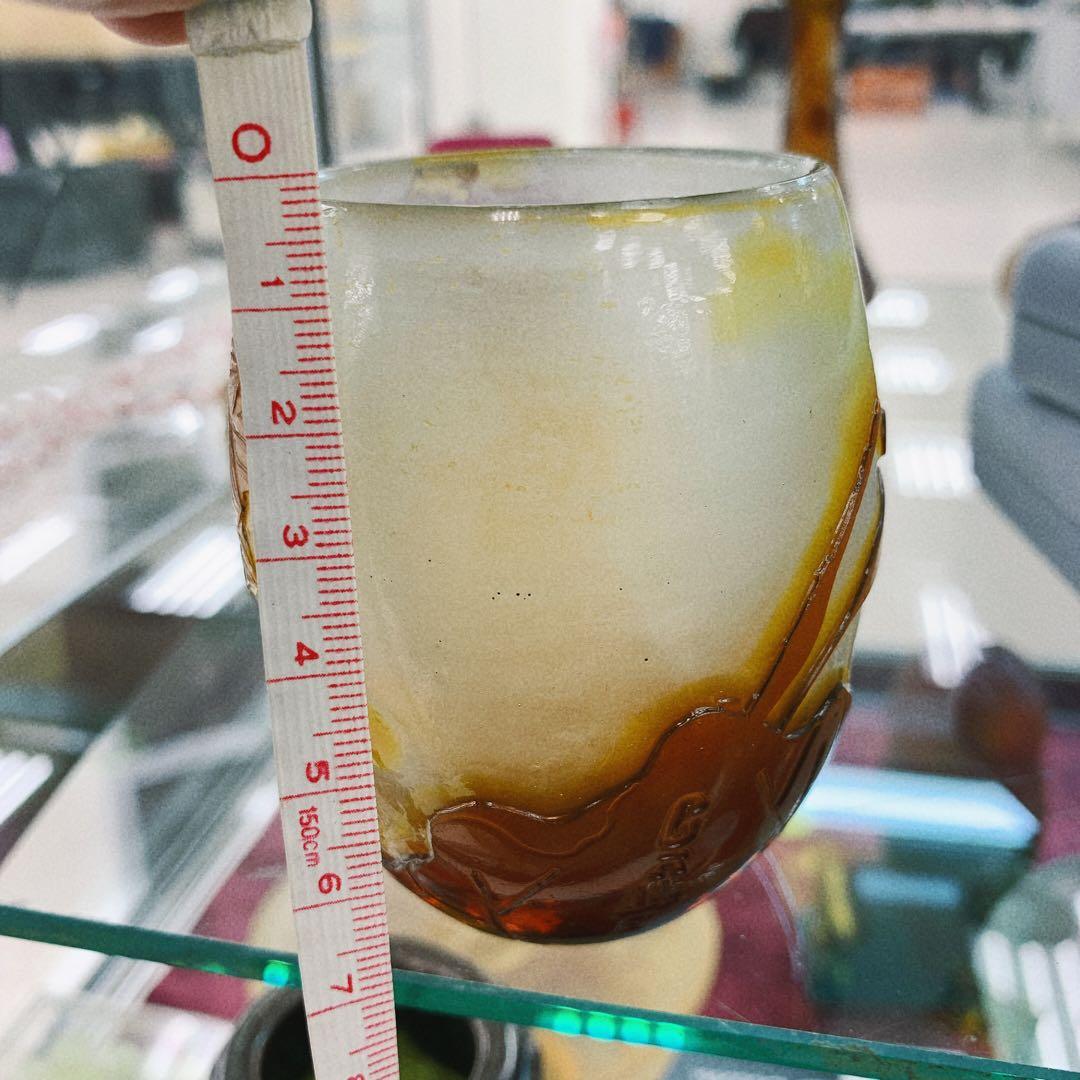 エミールガレ ガレ galle ウランガラス コップ ぐい呑み 花器 小さい壺