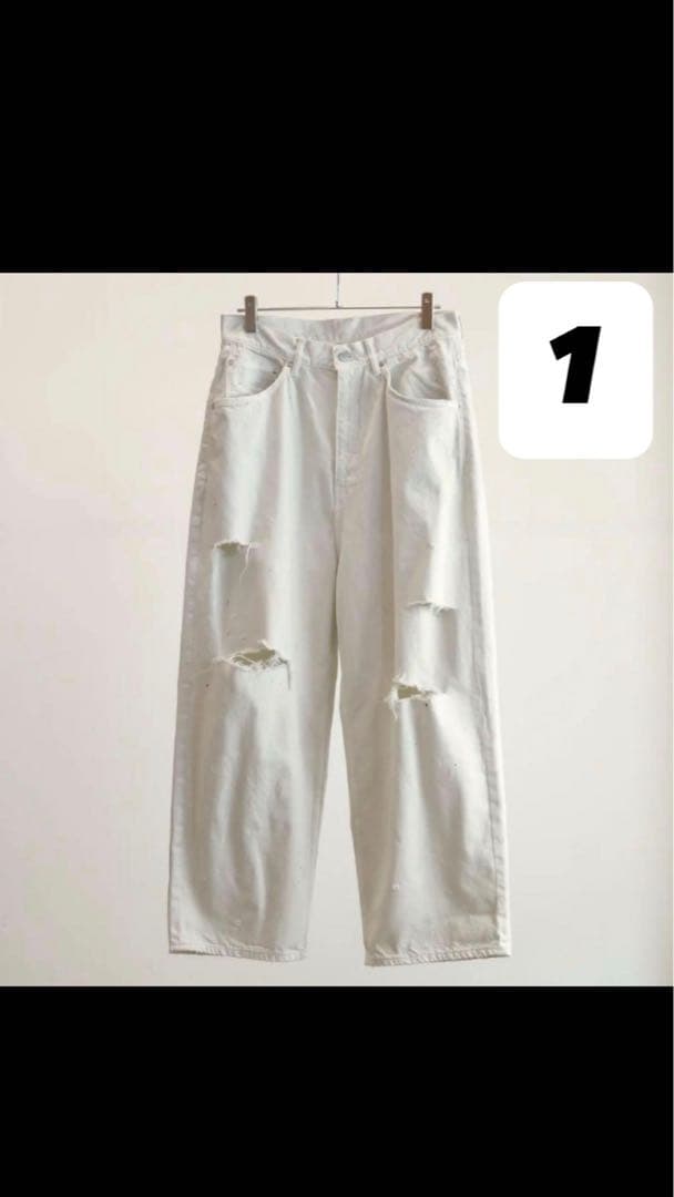 パンツ ANCELLM DAMAGE WIDE 5P DENIM PANTS
