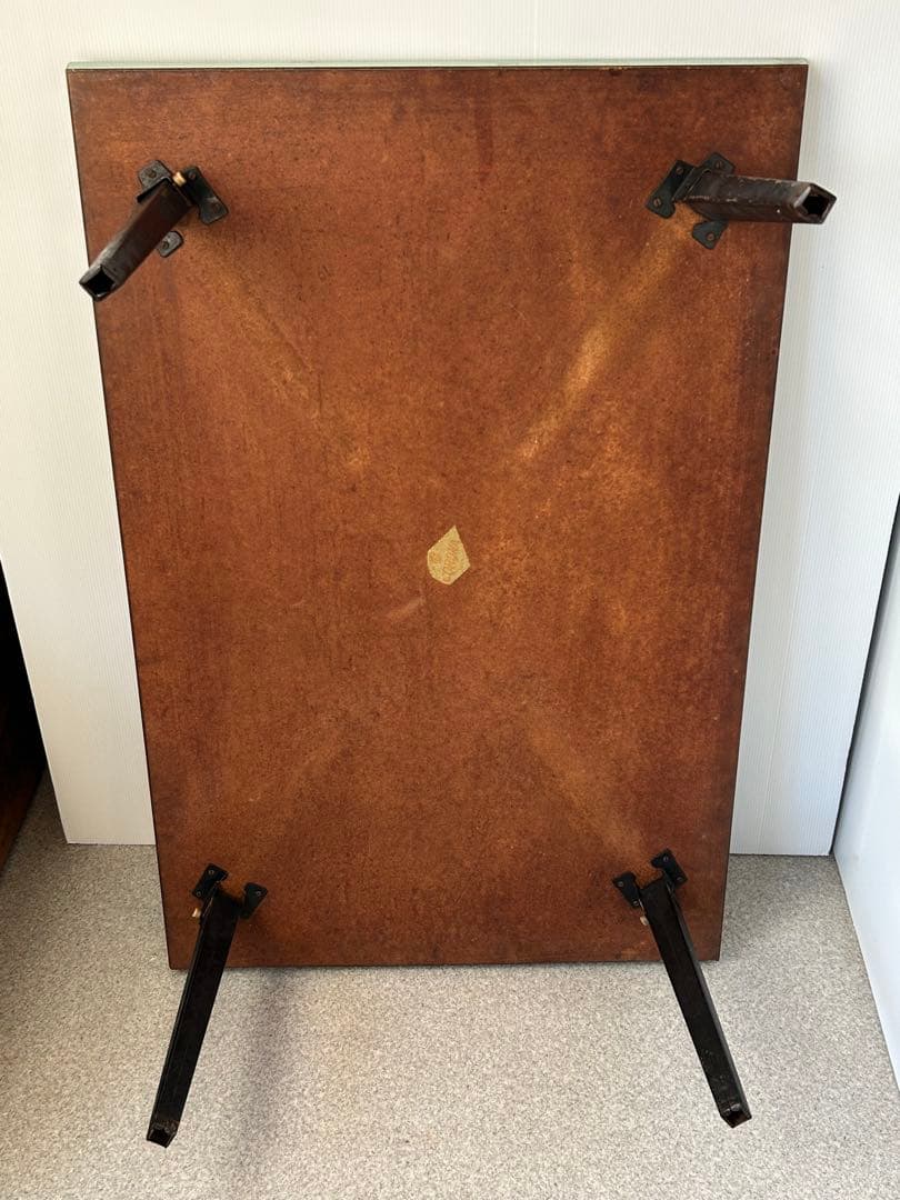 ヴィンテージ　昭和レトロ 鉄脚 折り畳み 座卓 机　テーブル ミッドセンチュリー