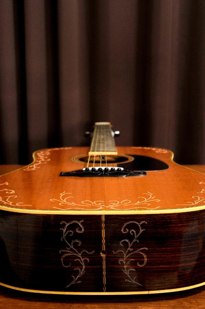 ★MORRIS Wシリーズ　ストリートミュージシャンに贈る舞台【彫刻装飾ギター】