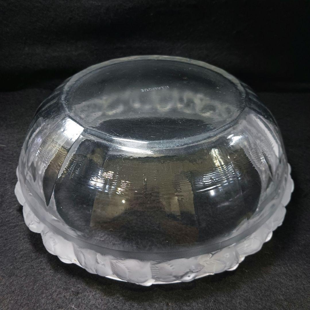 Y2946 ルネ・ラリック メゾンジュ 小鳥 ガラス鉢 直径23㎝　T