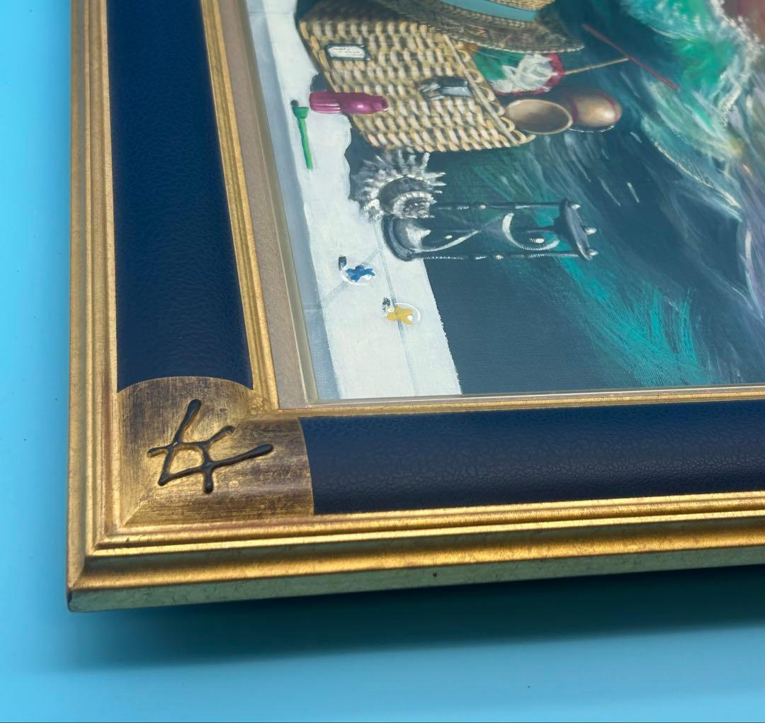 安*雄様 八代亜紀 『海への想い（静）』 油彩画 直筆サイン入り ミリオンアート