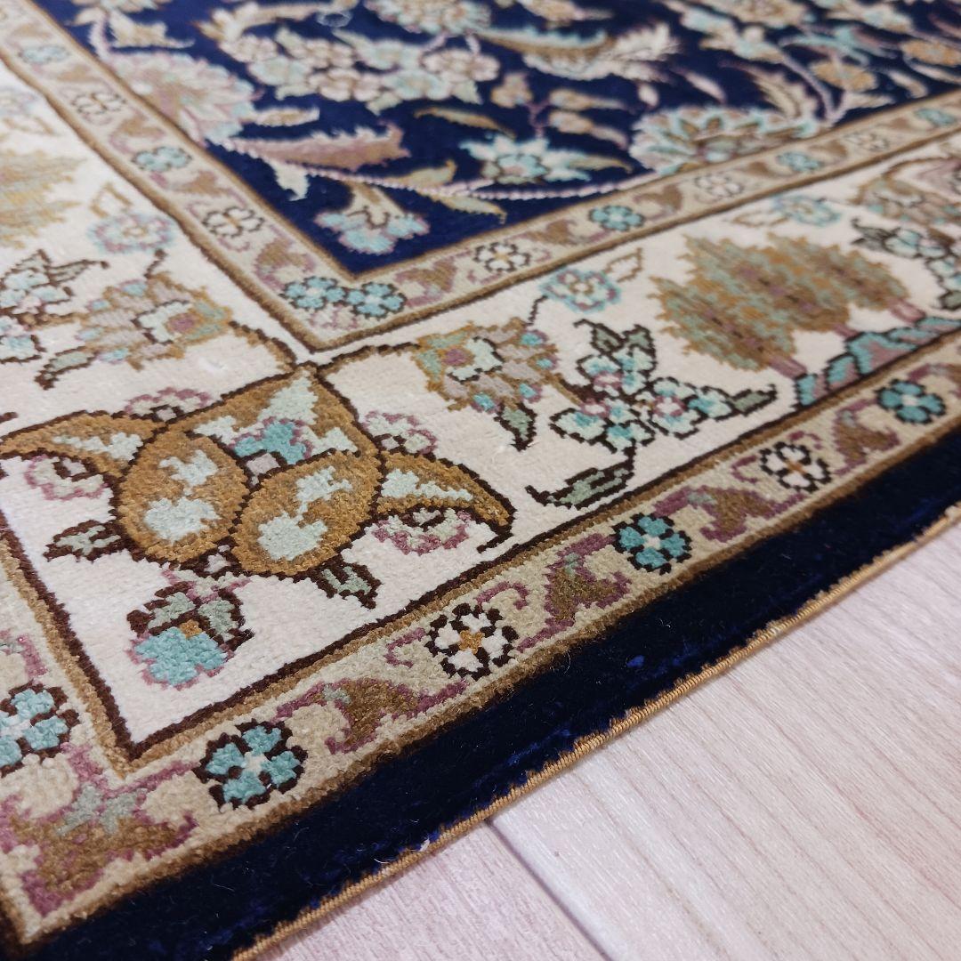 Y3181 トルコ カイセリ絨毯 シルク100% 手織り 93×63㎝