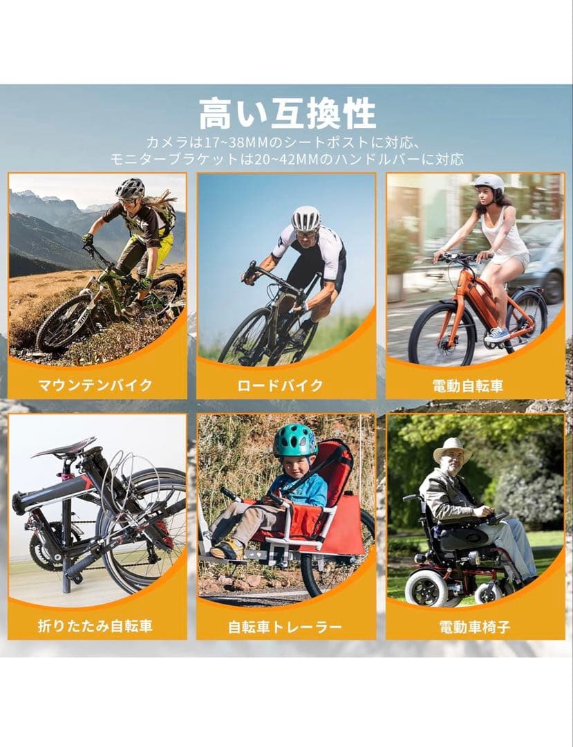 ⭐️新品 PARKVISION 自転車リアカメラ 4.3インチモニター 高画質