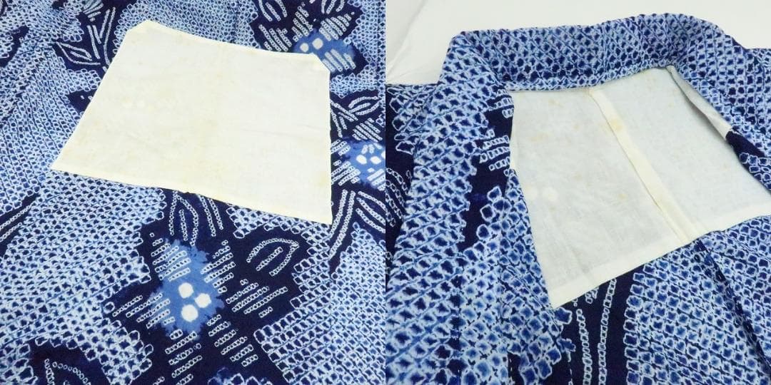 専用Y3438◆有松鳴海絞り 綿 背・居敷当て付 手縫い 高級浴衣 洗える夏着物