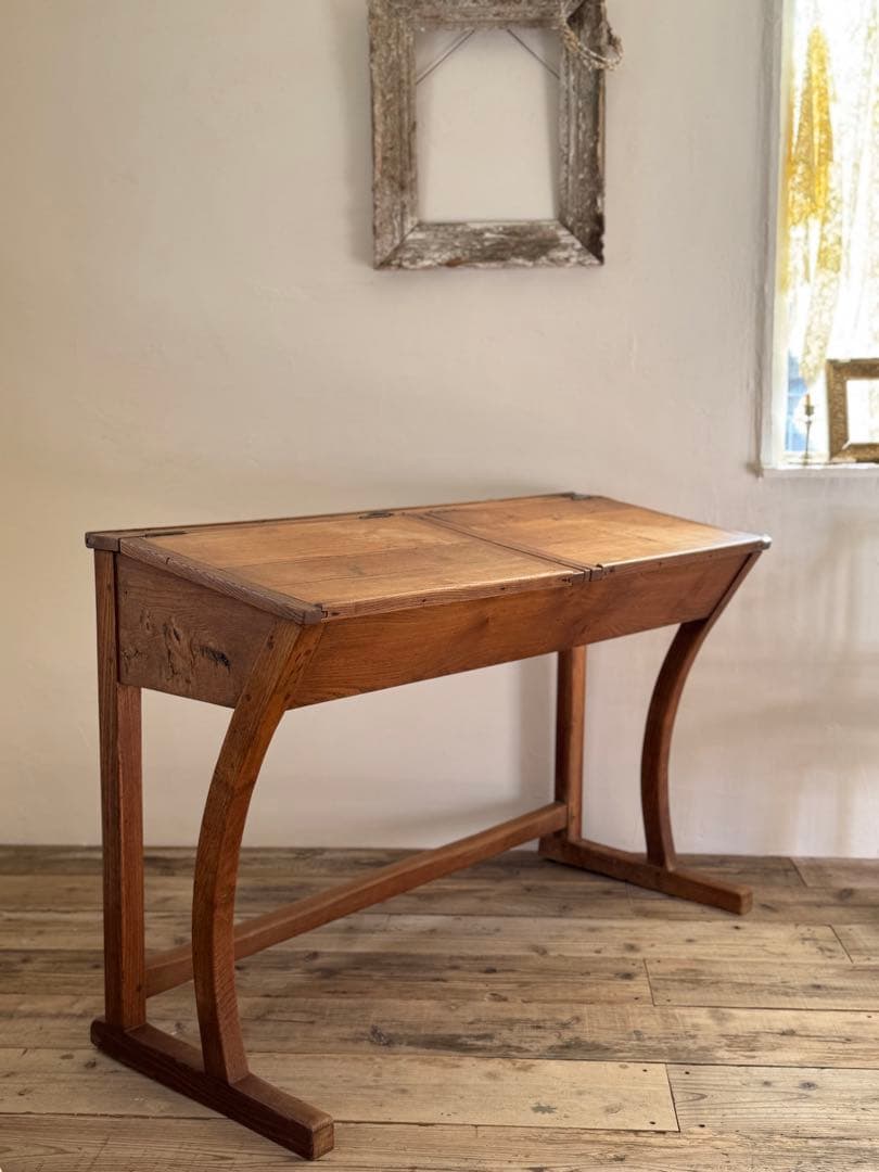1900s初期 フランスアンティーク 2人掛けスクールデスク