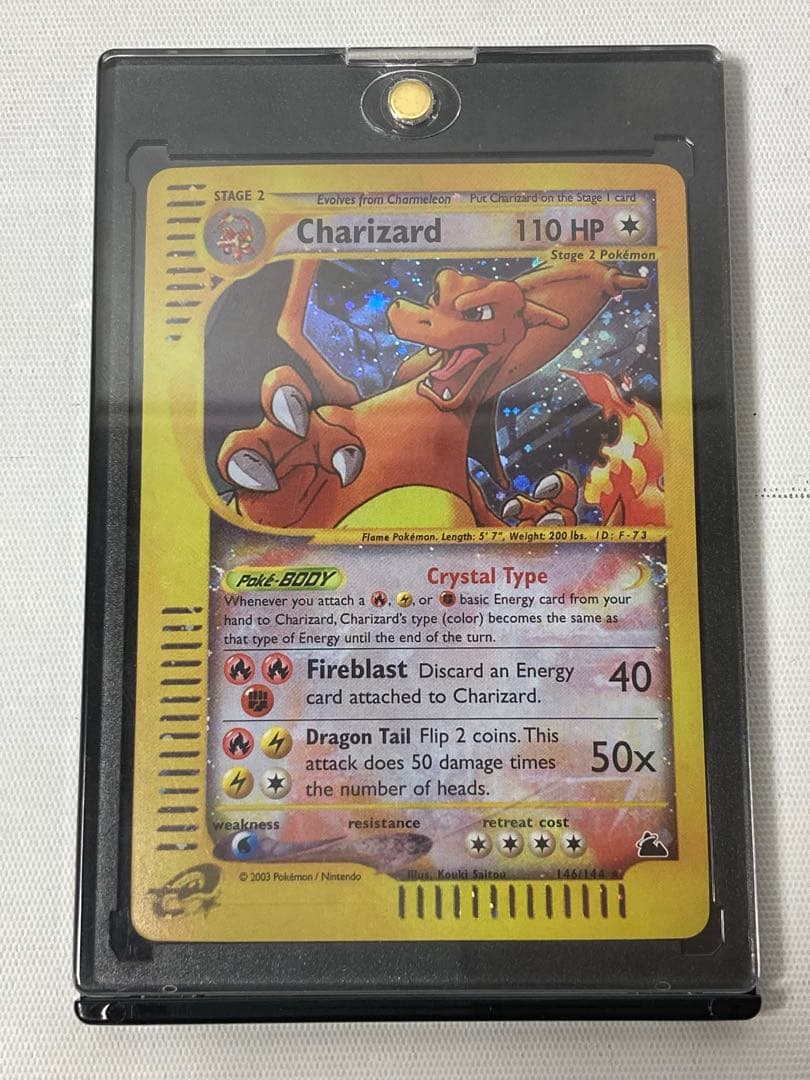 ポケモン　カード　英語版　リザードン　クリスタルタイプ　146/144 美品