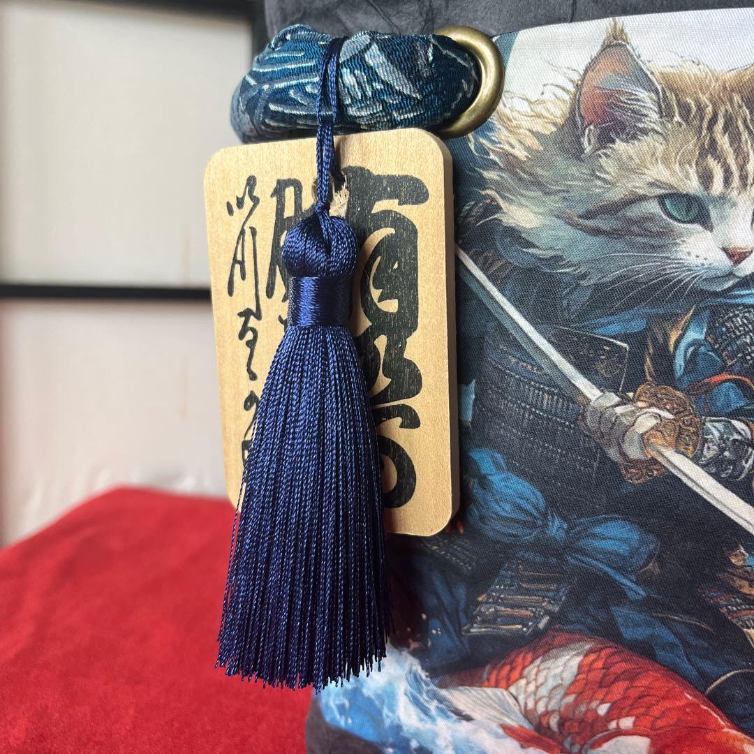 猫侍 一閑張り バッグ かごバッグ ハンドバッグ 和猫 茶トラ 中サイズ 和柄