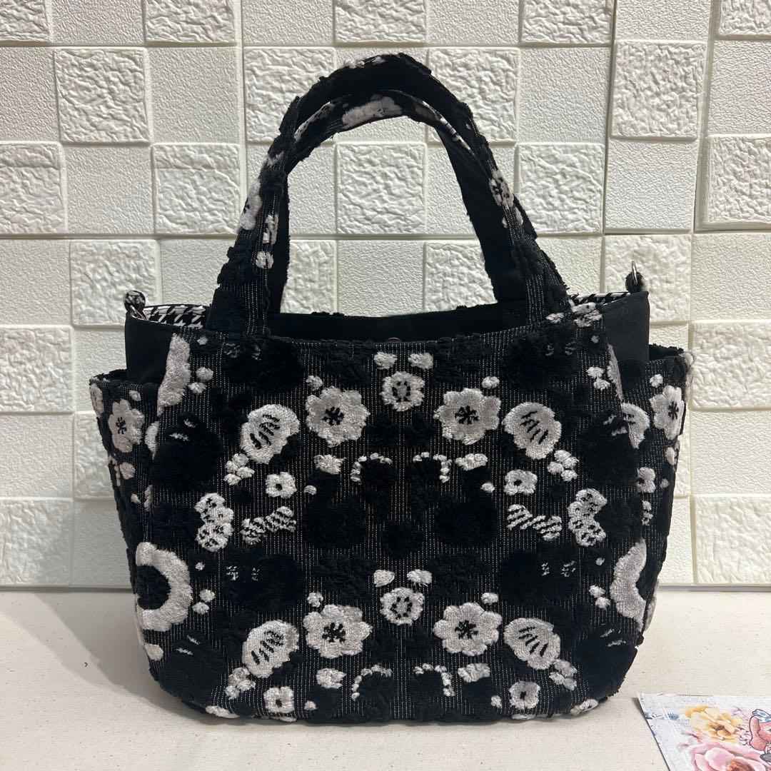 専用【ジョリーフルール】もふもふ　チューリップバック　M パンダブラック