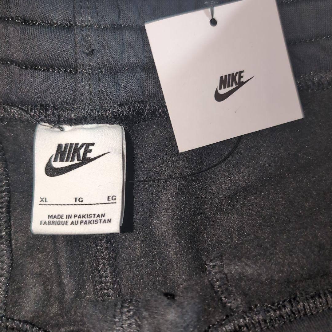 Nike 刺繍ソロスウッシュブラック セットアップ XL 黒 上下 ①