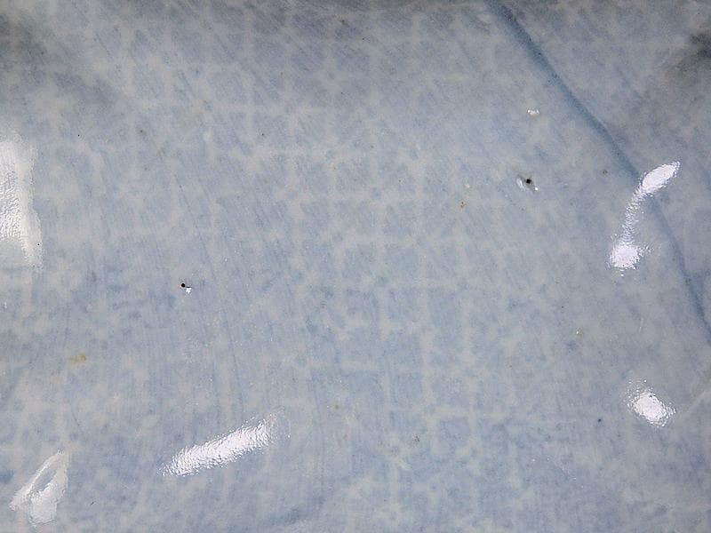 古伊万里　染付　型刷印判　幾何学文様の図　変形皿　江戸期　E649AS-CTm